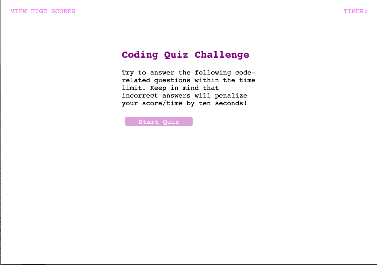 Coding Quiz